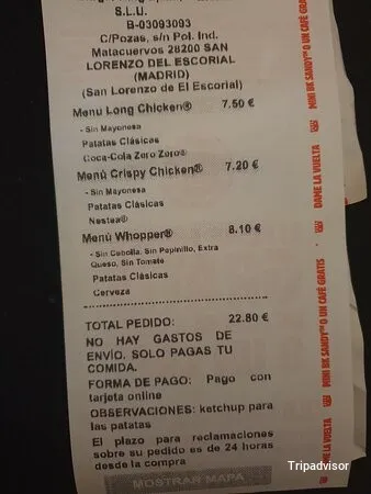 Hamburgueseria Burger King - Pozas